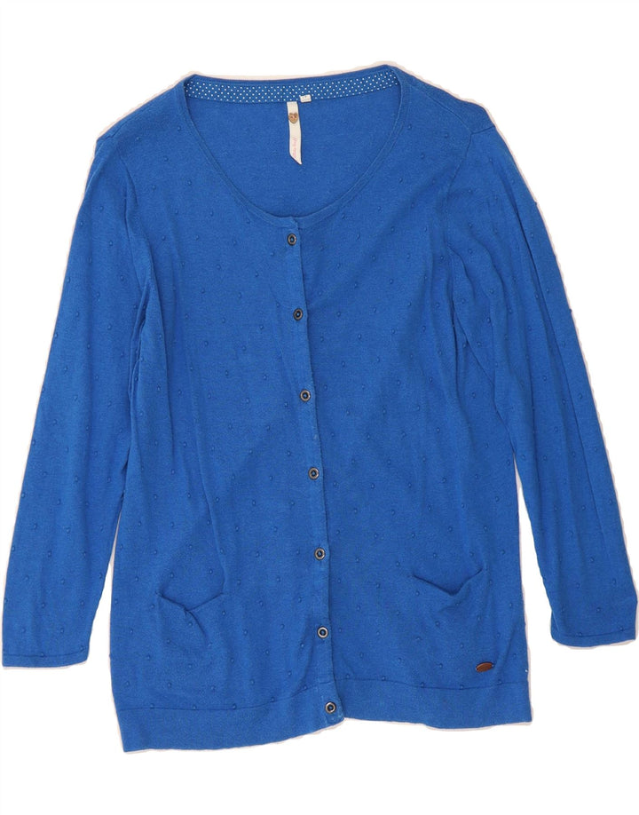 WHITE STUFF Womens 3/4 Sleeve Cardigan Sweater UK 14 Medium Blue Cotton Vintage White Stuff and Second-Hand White Stuff from Messina Hembry 