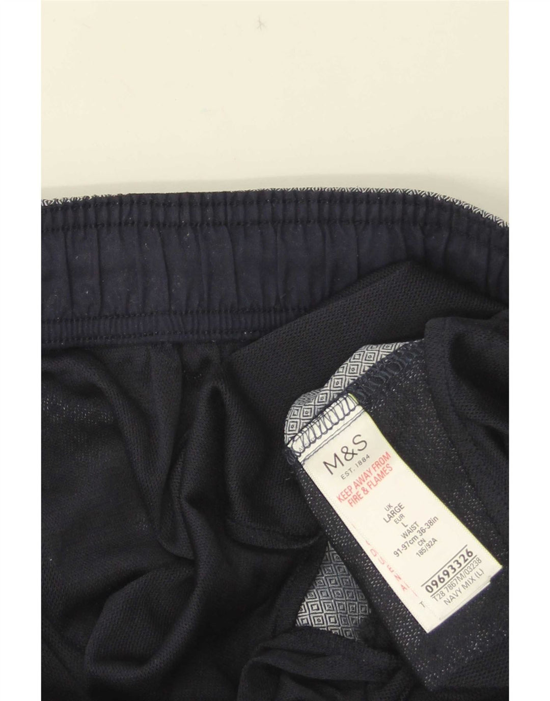 Мужские спортивные шорты Marks & Spencer, большие темно-синие, хлопковые с геометрическим рисунком