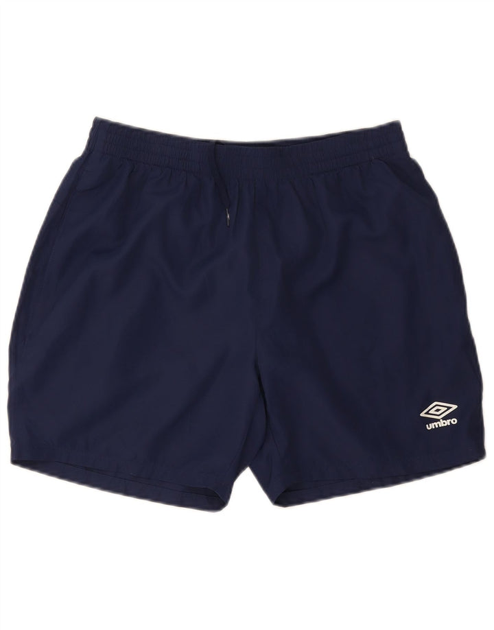 Umbro Мужские спортивные шорты среднего размера, темно-синие, полиэстер