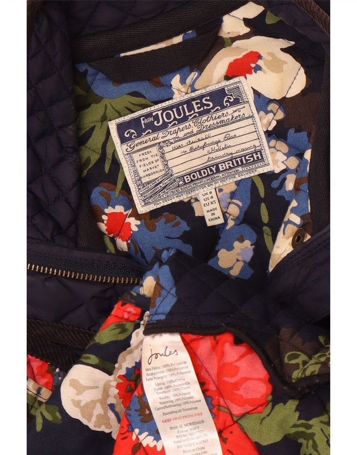 Женская стеганая куртка Joules UK 8, маленькая, темно-синяя, полиамид