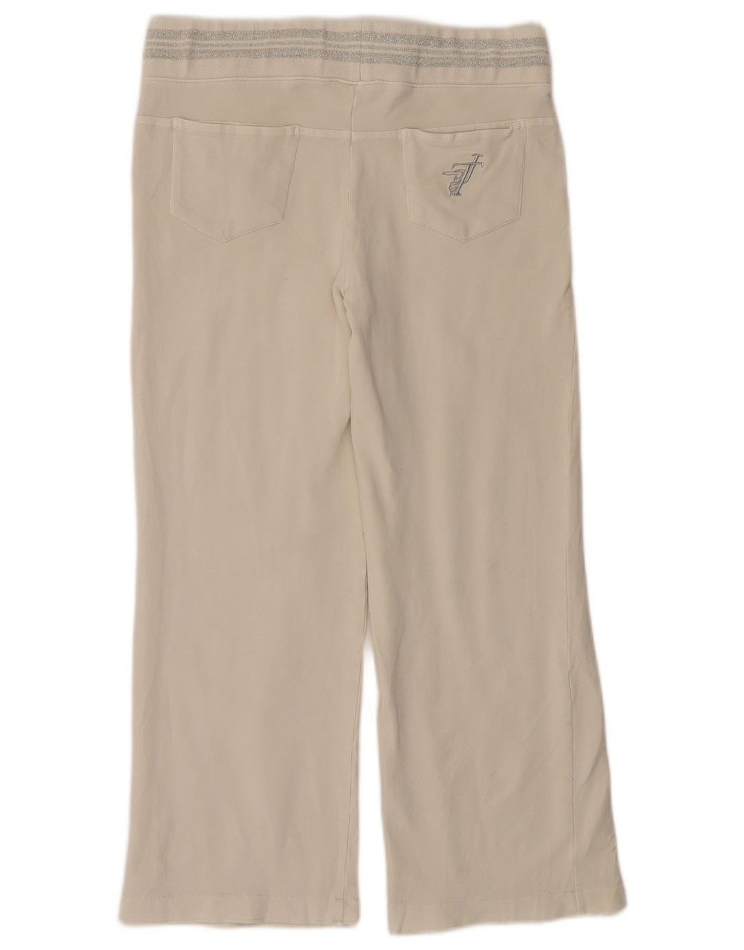 TRUSSARDI Женские спортивные брюки UK 14, средний цвет, белый хлопок, хлопок