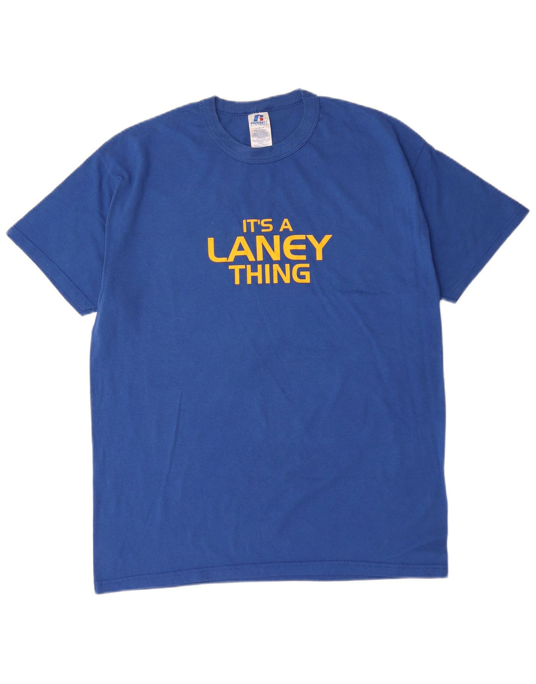 Мужская футболка с рисунком RUSSELL ATHLETIC, большой синий хлопок, большой размер