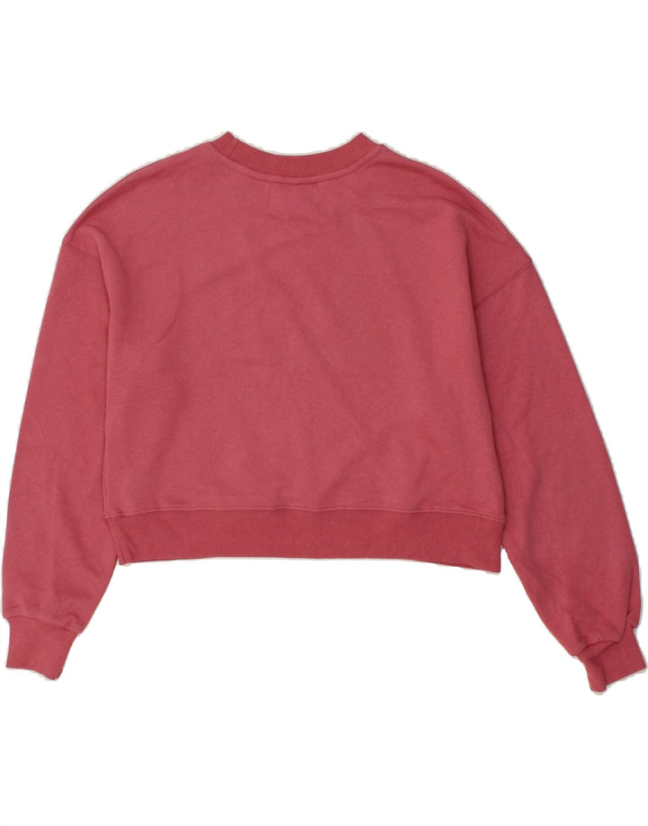 PULL & BEAR Womens Oversized Crop Sweatshirt Jumper UK 10 Small Pink Vintage Pull & Bear and Second-Hand Pull & Bear from Messina Hembry 