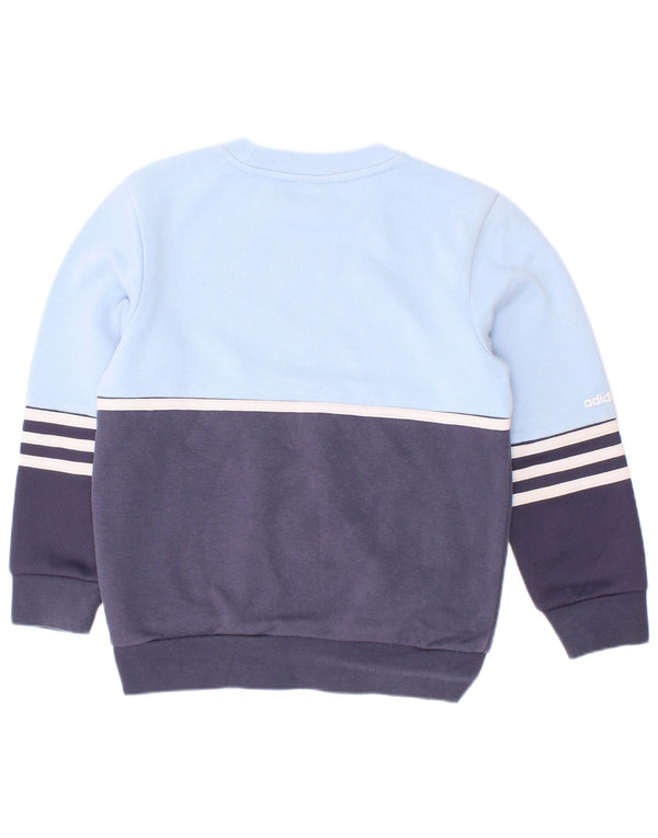 Джемпер с рисунком Adidas для мальчиков 5–6 лет, синий, хлопок с цветными блоками