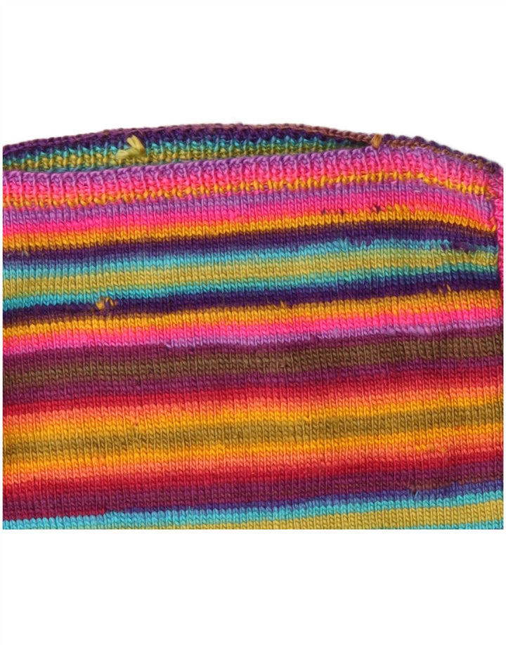 ВИНТАЖНЫЙ женский джемпер с вырезом «лодочка», Великобритания, 12, средний, в разноцветную полоску