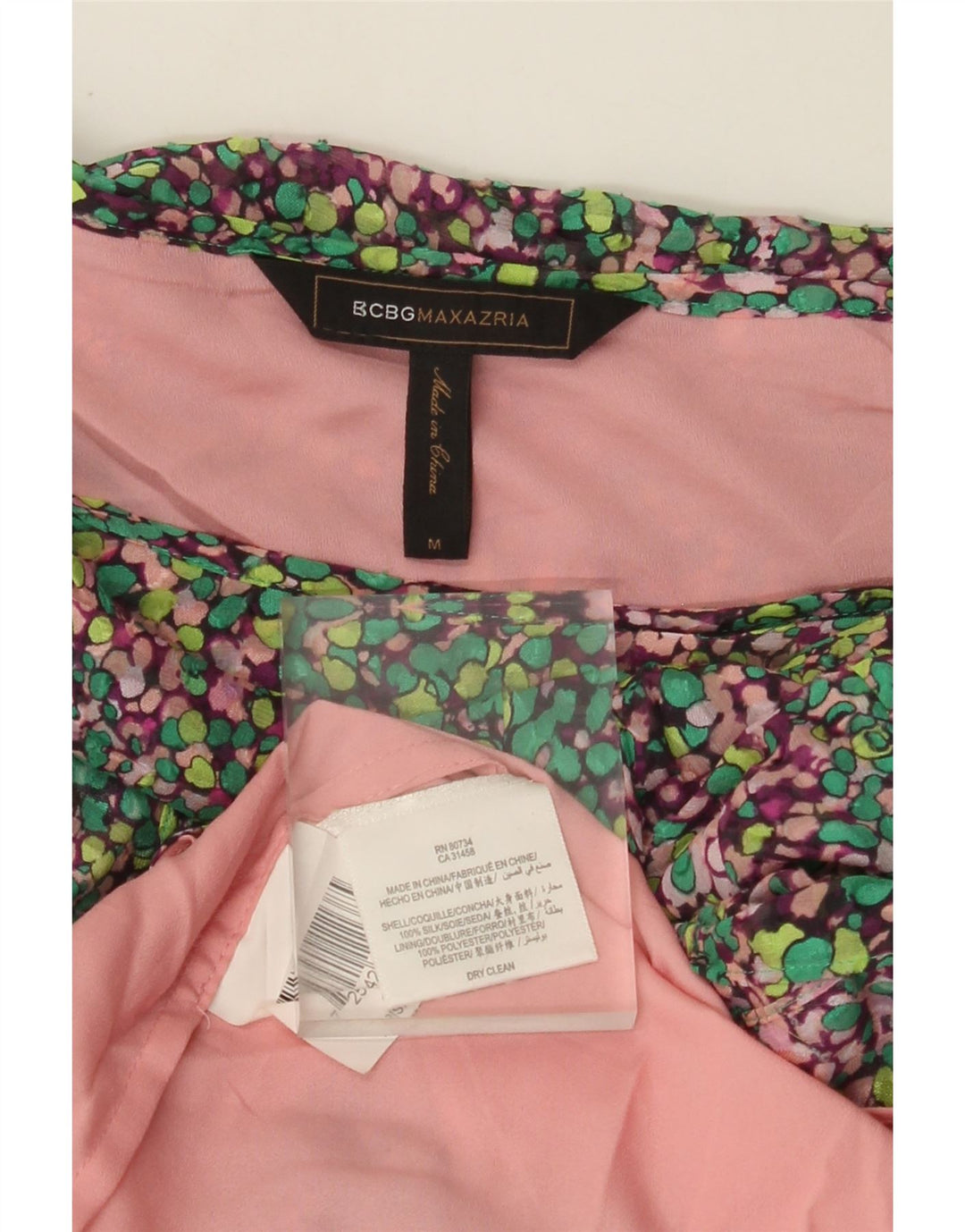 BCBGMAXAZRIA Женское платье на одно плечо UK 14, средний разноцветный шелк