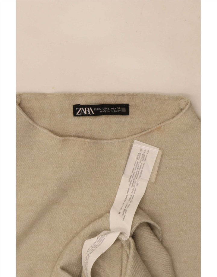 Женское платье-футляр Zara UK 14, большой размер, бежевый, вискоза