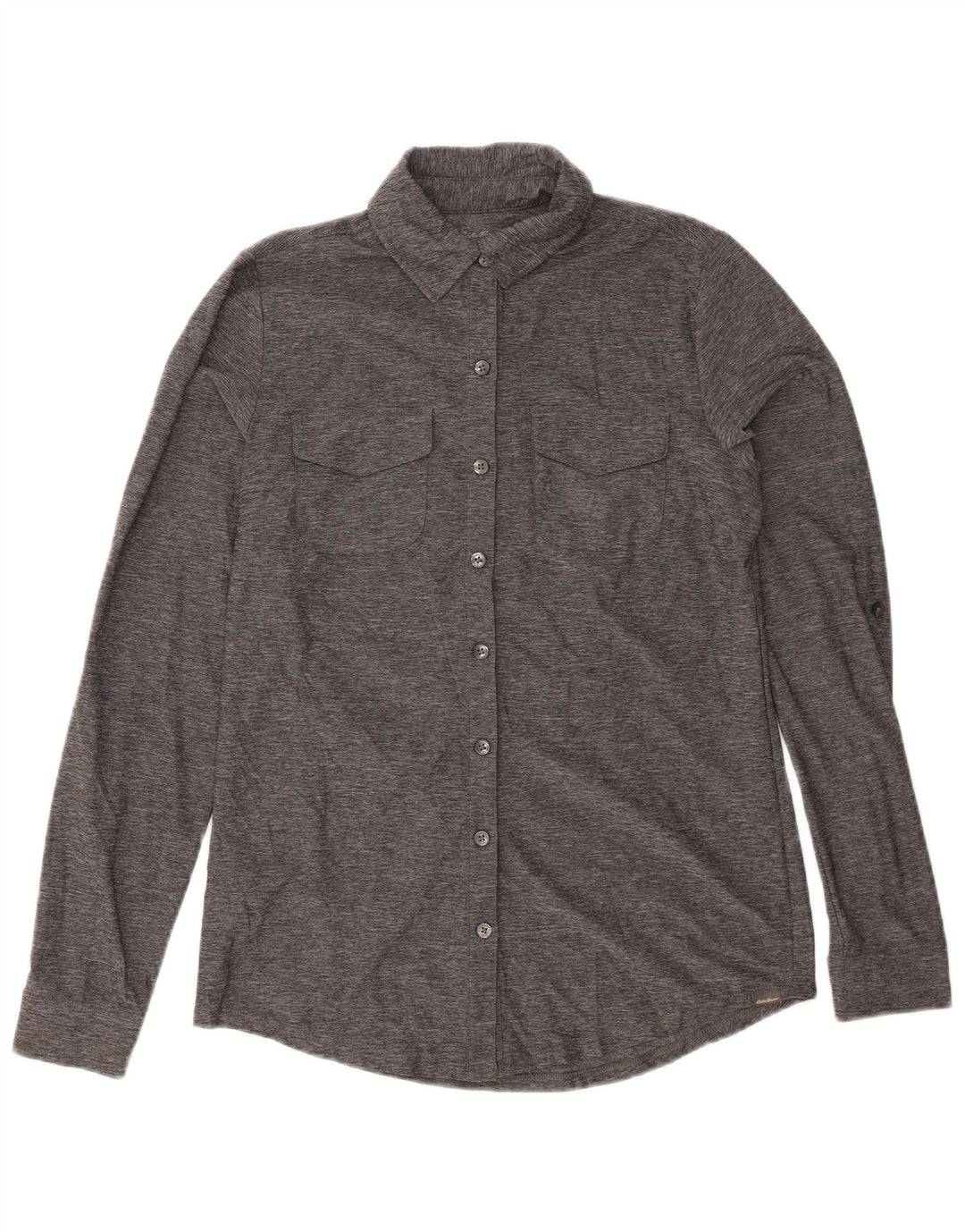 Женская рубашка EDDIE BAUER UK 6 XS серая в крапинку из полиэстера