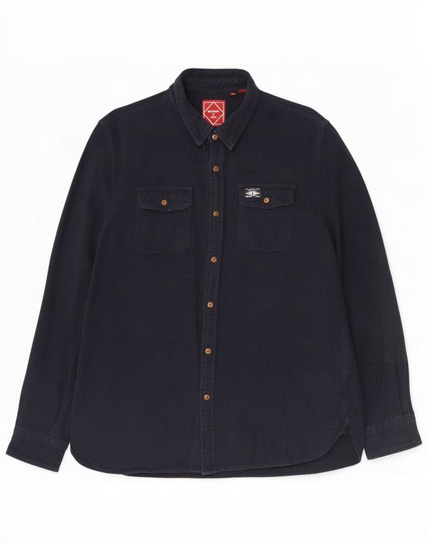 Мужская джинсовая рубашка Superdry 2XL темно-синяя, хлопок