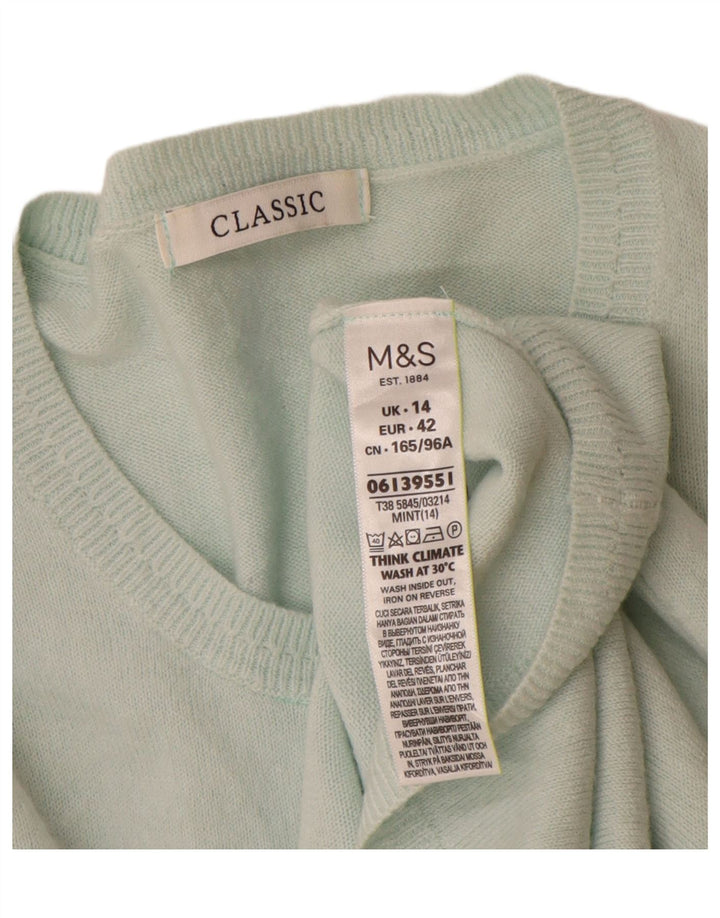Женский классический кардиган Marks & Spencer UK 14 средний бирюзовый