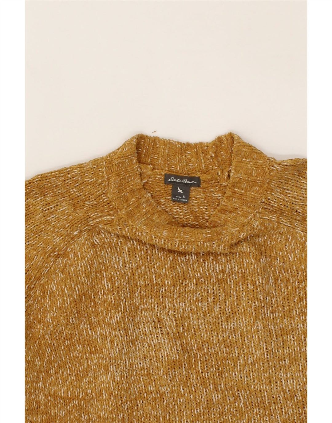 EDDIE BAUER Womens Turtle Neck Jumper Sweater UK 10 Small Brown Flecked Vintage Eddie Bauer and Second-Hand Eddie Bauer from Messina Hembry 