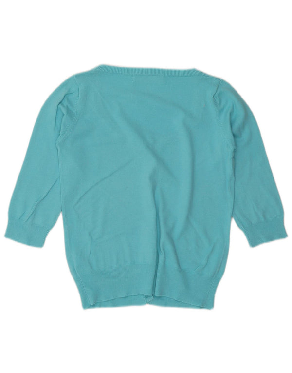 Женский кардиган с рукавом 3/4 Zara UK 12, хлопковый средний синий цвет