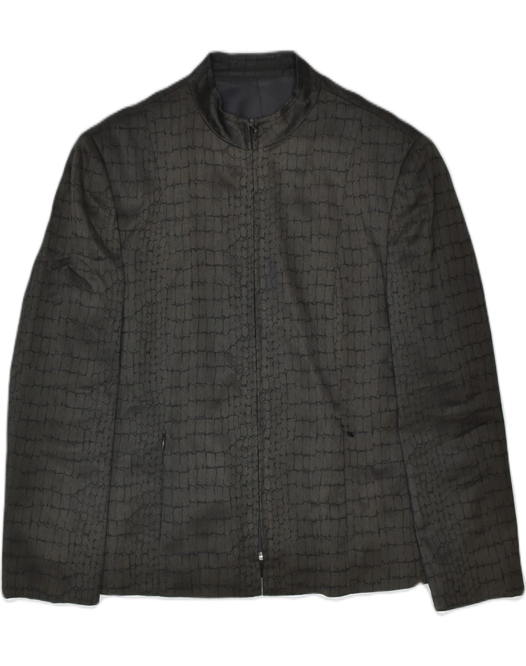 VINTAGE Womens Blazer Jacket UK 16 Large Grey Acetate | Vintage | Thrift | Second-Hand | Used Clothing | Messina Hembry 