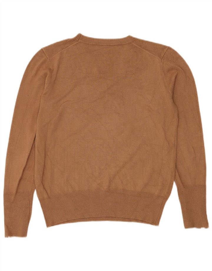 Женский джемпер с круглым вырезом Zara UK 14, средний коричневый цвет
