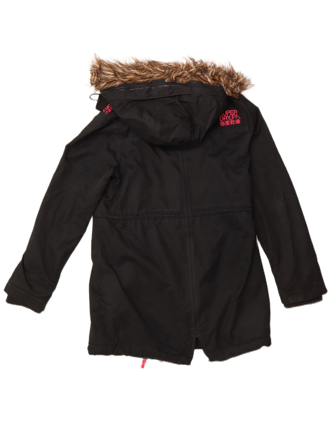 SUPERDRY Женская парка Windparka с графическим рисунком, Великобритания 14, большая черная