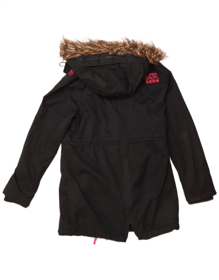 SUPERDRY Женская парка Windparka с графическим рисунком, Великобритания 14, большая черная