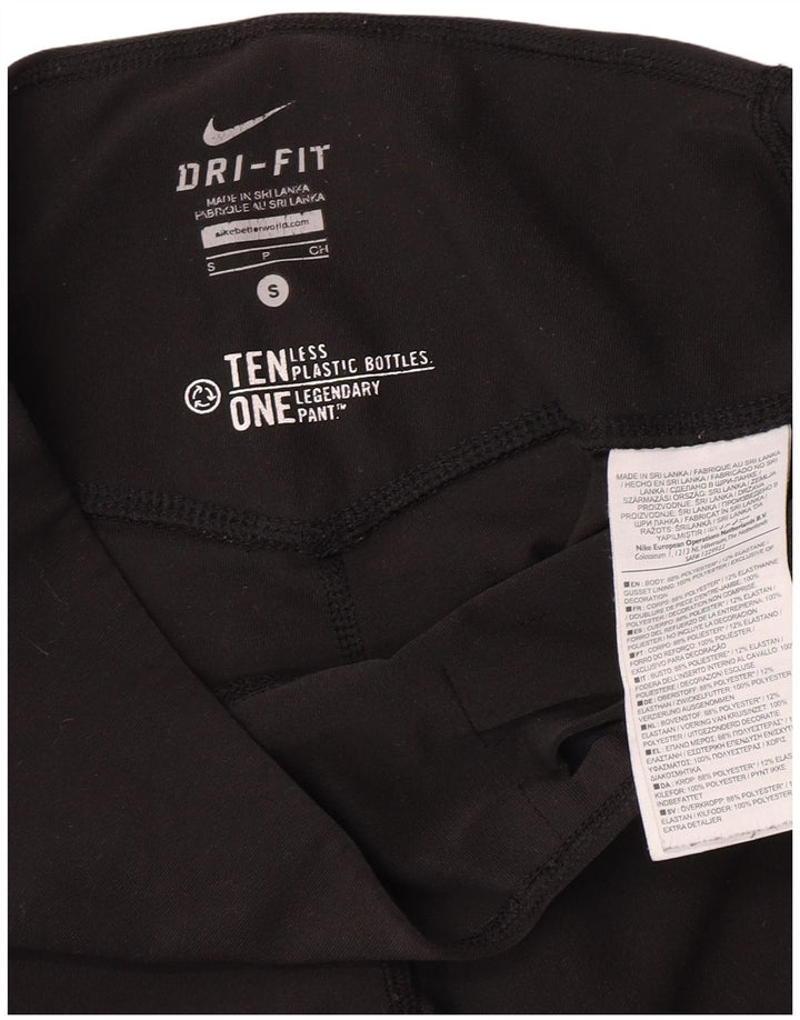 Женские спортивные брюки-капри Nike Dri Fit UK 8, маленький черный полиэстер