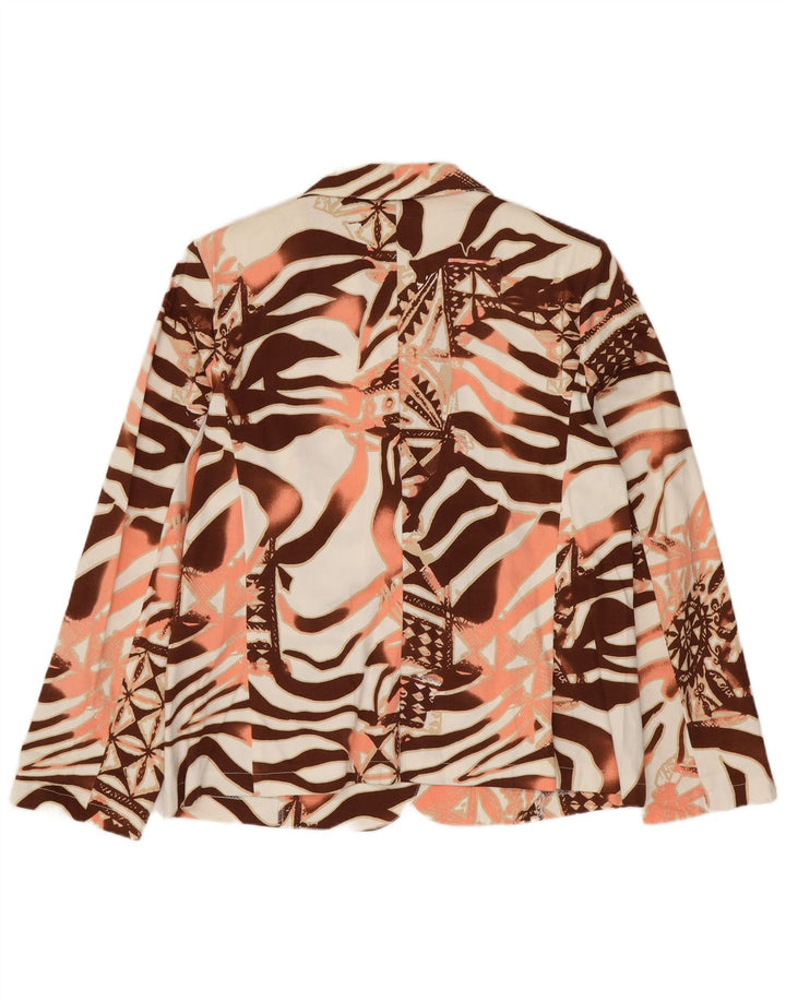 ВИНТАЖНЫЙ женский пиджак UK 14, большой разноцветный животный принт