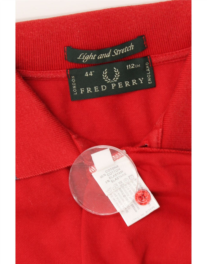 Мужская легкая и эластичная рубашка-поло Fred Perry среднего красного цвета из хлопка