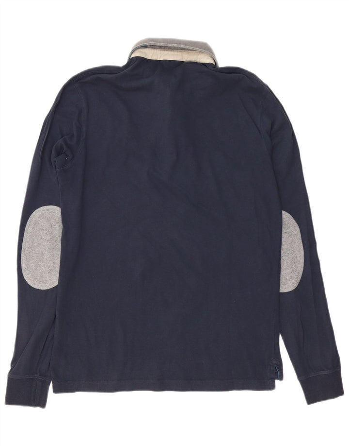 Мужская рубашка-поло для регби с длинным рукавом Fred Mello, темно-синяя, среднего размера