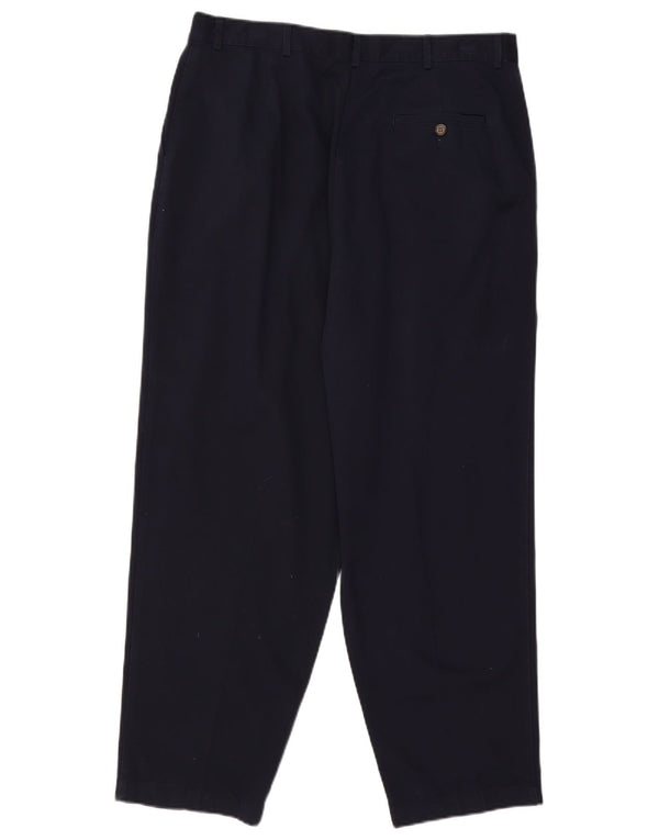 L.L.Bean Womens High Waist Chino Trousers US 18 2XL W36 L29 Navy Blue