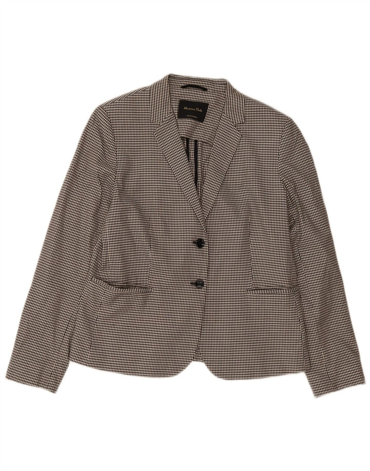 Massimo Dutti Женский пиджак на 2 пуговицах EU 44 XL Черный с узором "гусиные лапки"