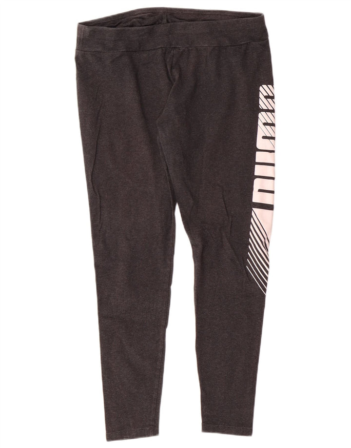 Женские леггинсы с рисунком PUMA UK 14, большие, серые