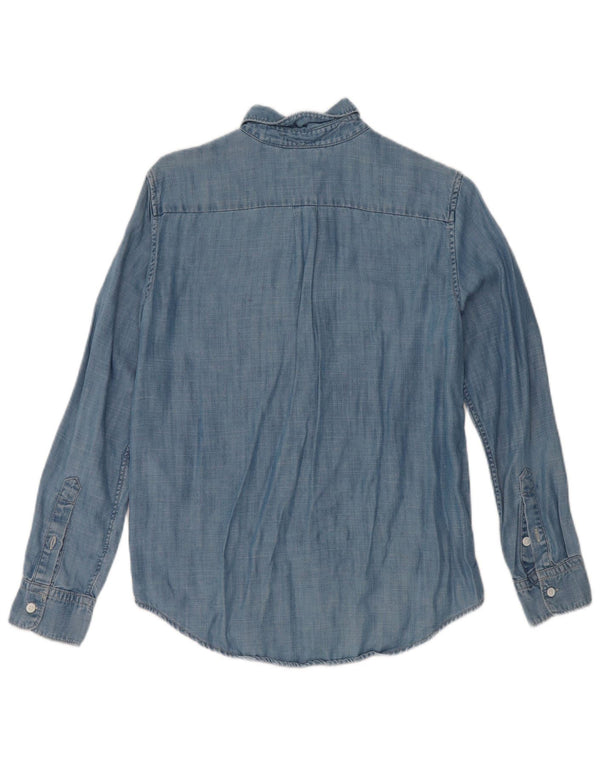 Женская джинсовая рубашка бойфренда Levi's UK 2 2XS синяя из лиоцелла