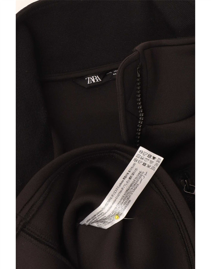 Женский бомбер Zara UK 14, большой черный полиэстер