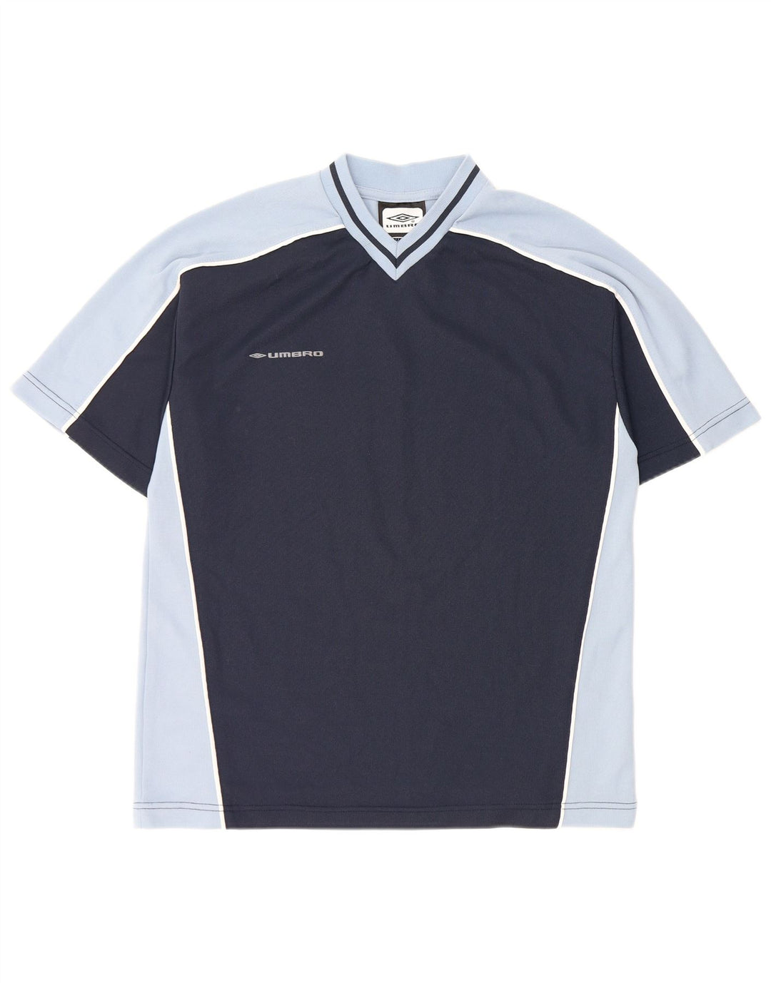 Мужская футболка Umbro Верх среднего размера, темно-синий, полиэстер с цветными блоками