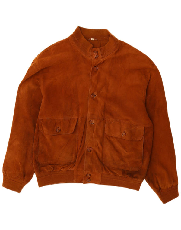Винтажная мужская замшевая куртка IT 58 4XL Коричневая кожаная