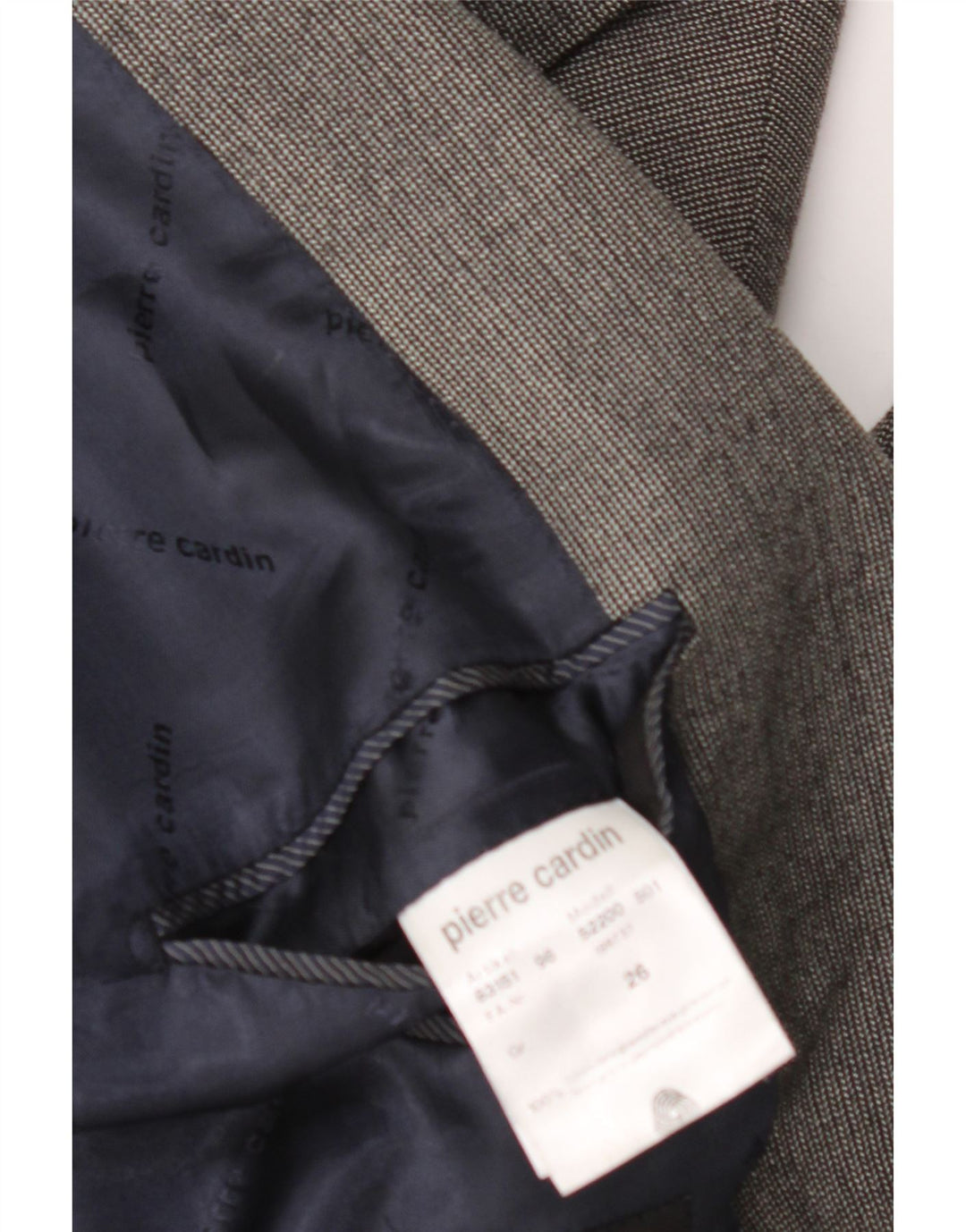 Мужской пиджак PIERRE CARDIN на 2 пуговицах UK 40, большой серый из натуральной шерсти