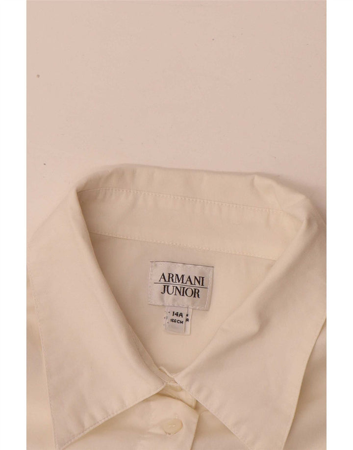 Рубашка Armani Junior для девочек 13-14 лет, белый хлопок