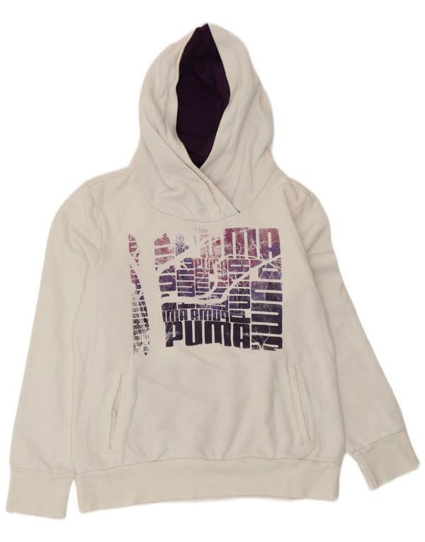 Женский джемпер с капюшоном с рисунком Puma UK 14, большой белый хлопок