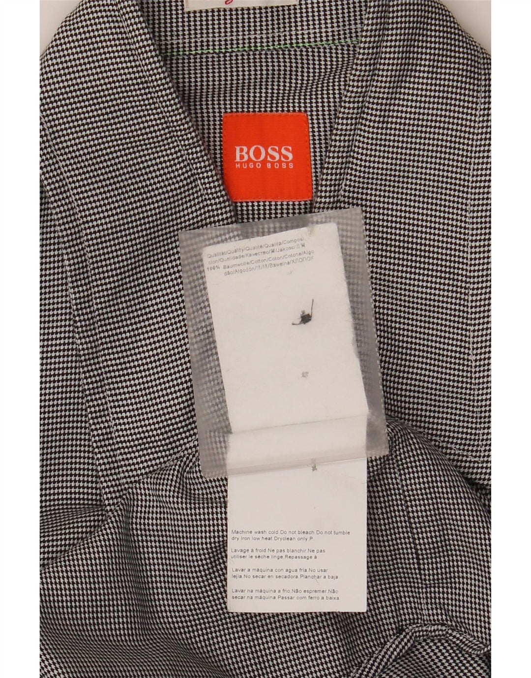 Мужская рубашка Hugo Boss, маленькая серая хлопковая полоска