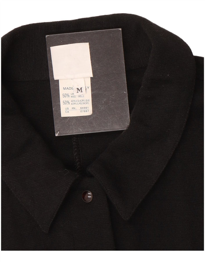 Женское трикотажное платье-рубашка Benetton UK 14, средний черный, шерсть