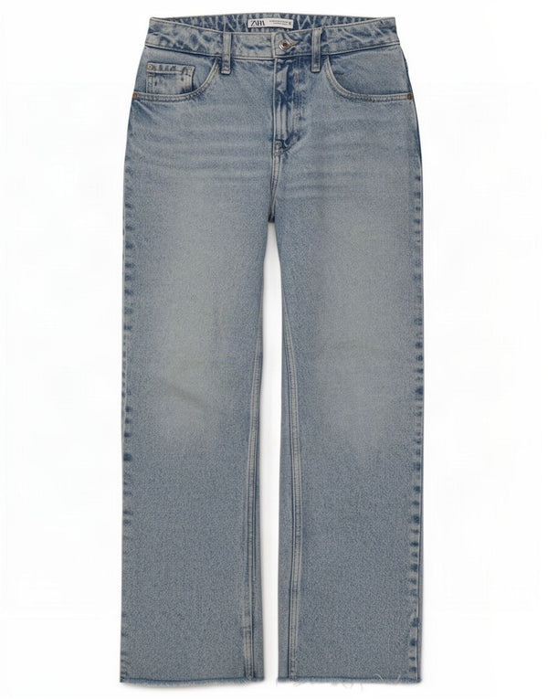 Женские прямые джинсы Zara EU 36 XS W26 L29 синие