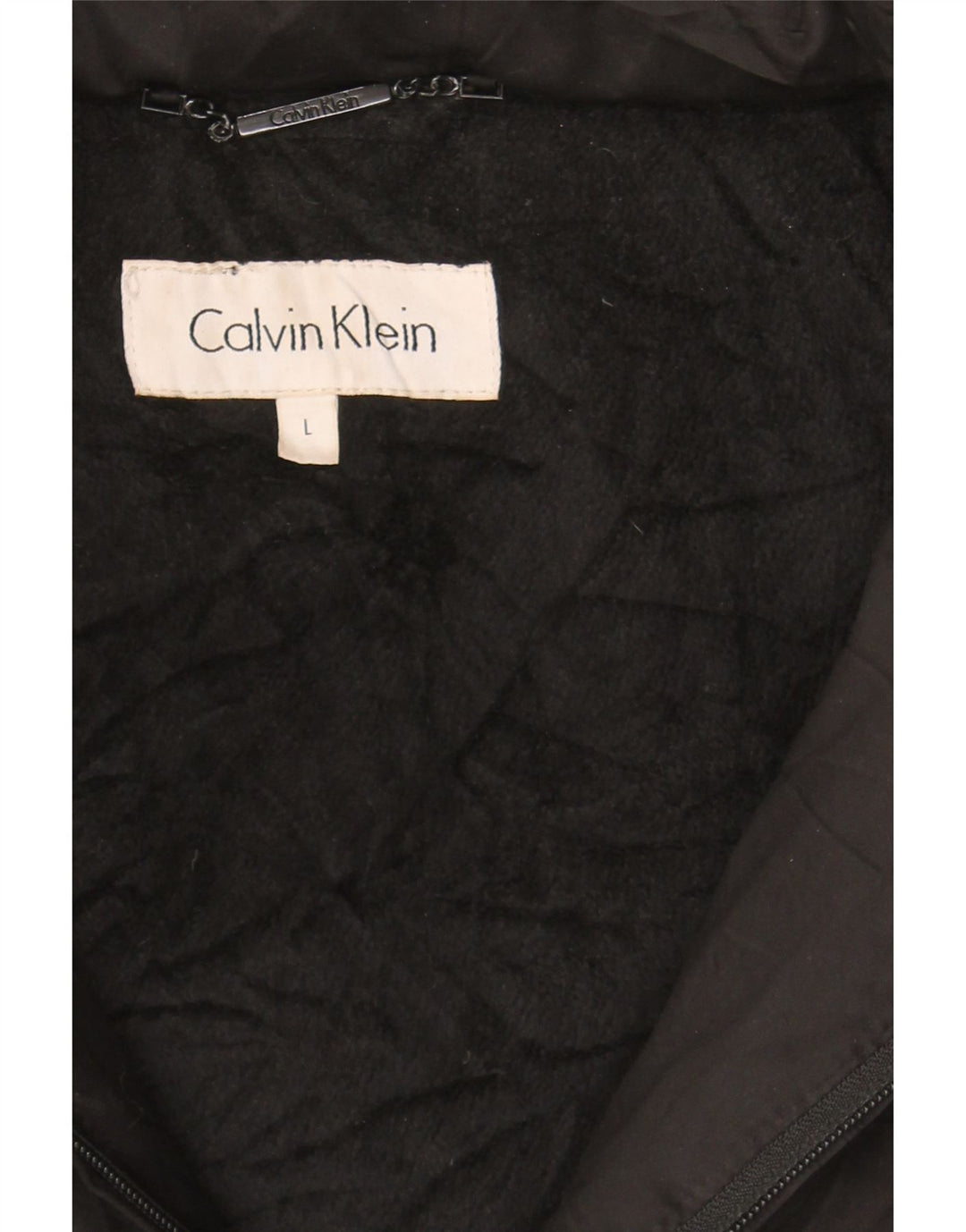 CALVIN KLEIN Womens Hooded Padded Jacket UK 16 Large Black Polyester Vintage Calvin Klein and Second-Hand Calvin Klein from Messina Hembry 