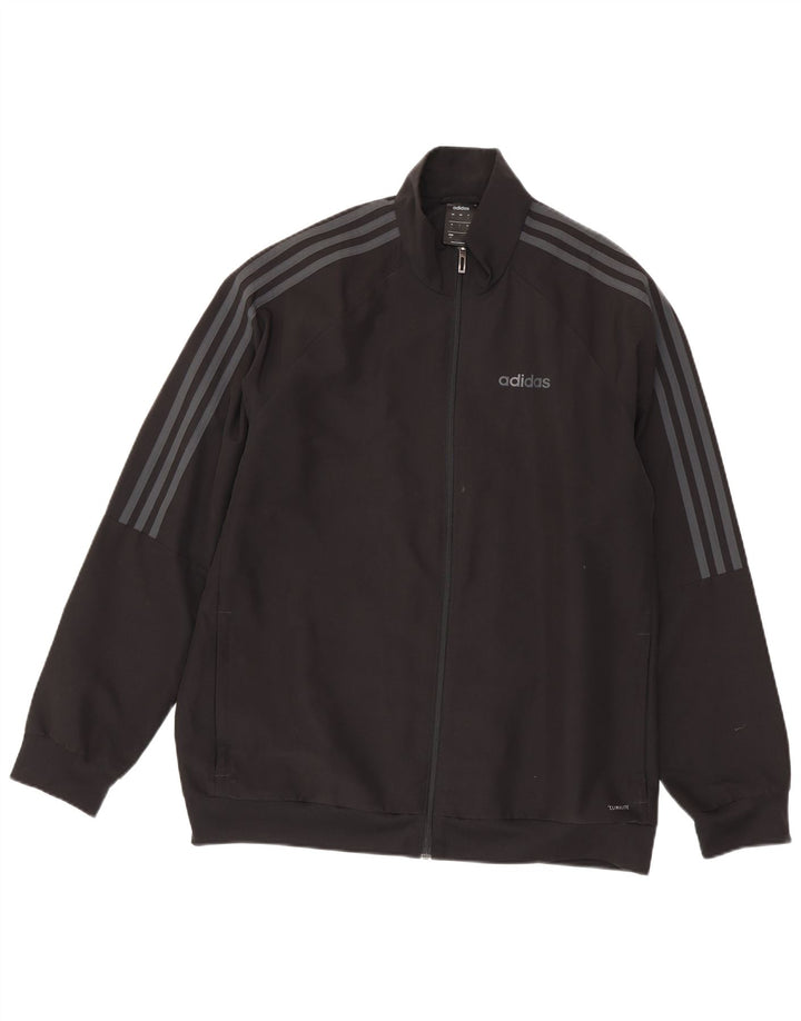 Мужская спортивная куртка Adidas Climalite, большая черная полиэстеровая куртка