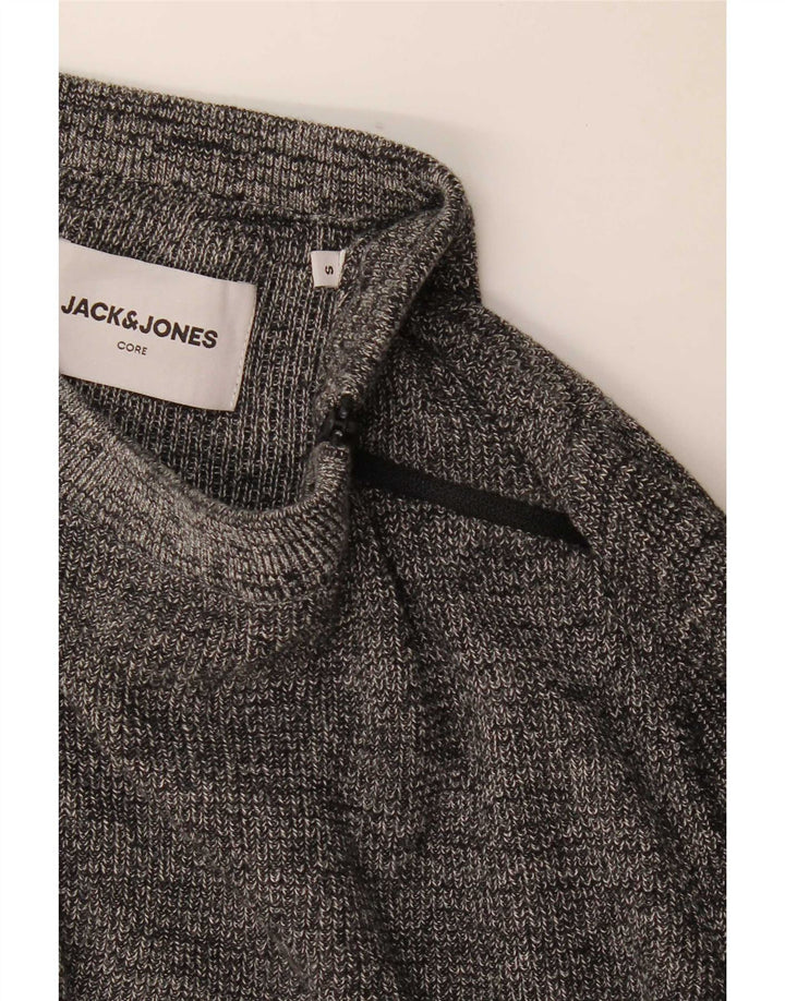Мужской джемпер стандартного кроя с воротником на молнии Jack & Jones, маленький серый в крапинку
