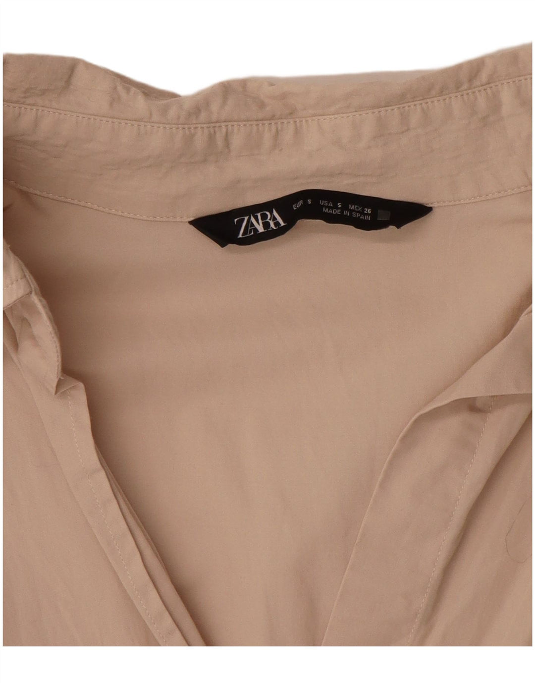 Женская рубашка оверсайз Zara UK 10, маленькая, бежевая