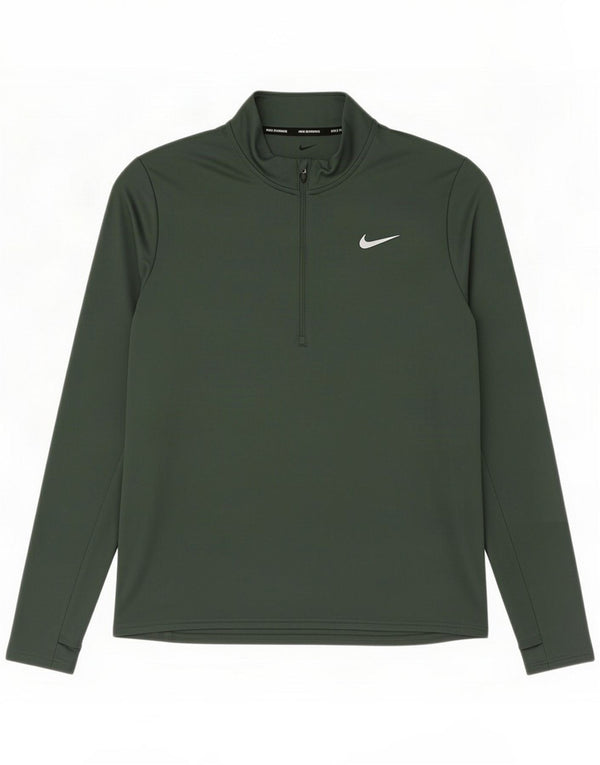 Мужской пуловер Nike Dri Fit с воротником на молнии, спортивный костюм, большой зеленый полиэстер