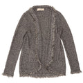 Женский открытый кардиган ZARA UK 12, средний серый вискоза с крапинками