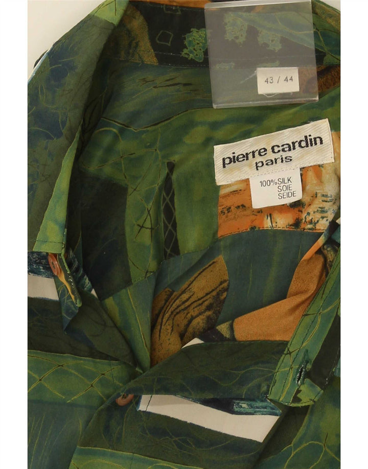Мужская рубашка с абстрактным узором Pierre Cardin, размер 43/44, большая, разноцветная