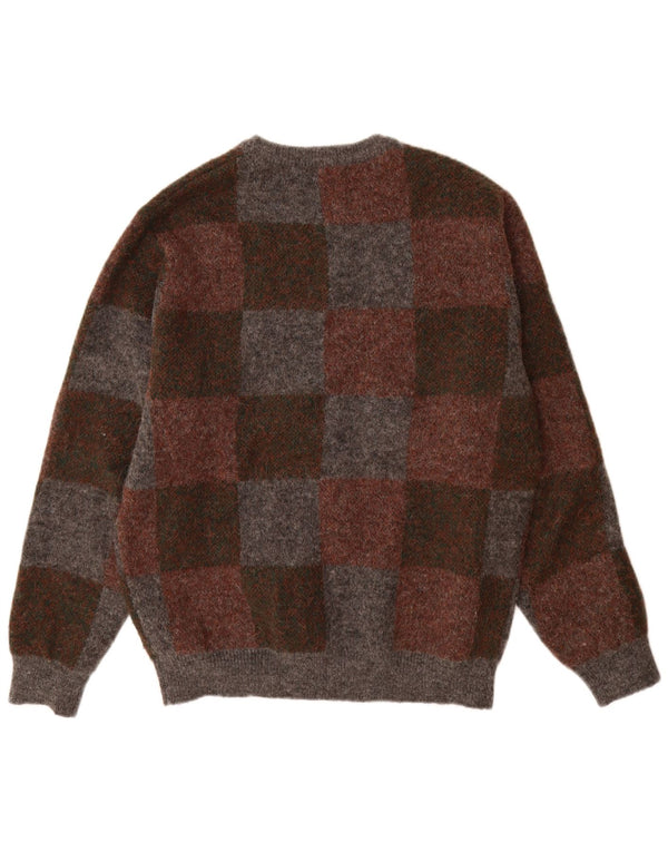 Мужской джемпер с круглым вырезом Zara XL, разноцветный полиэстер с геометрическим рисунком