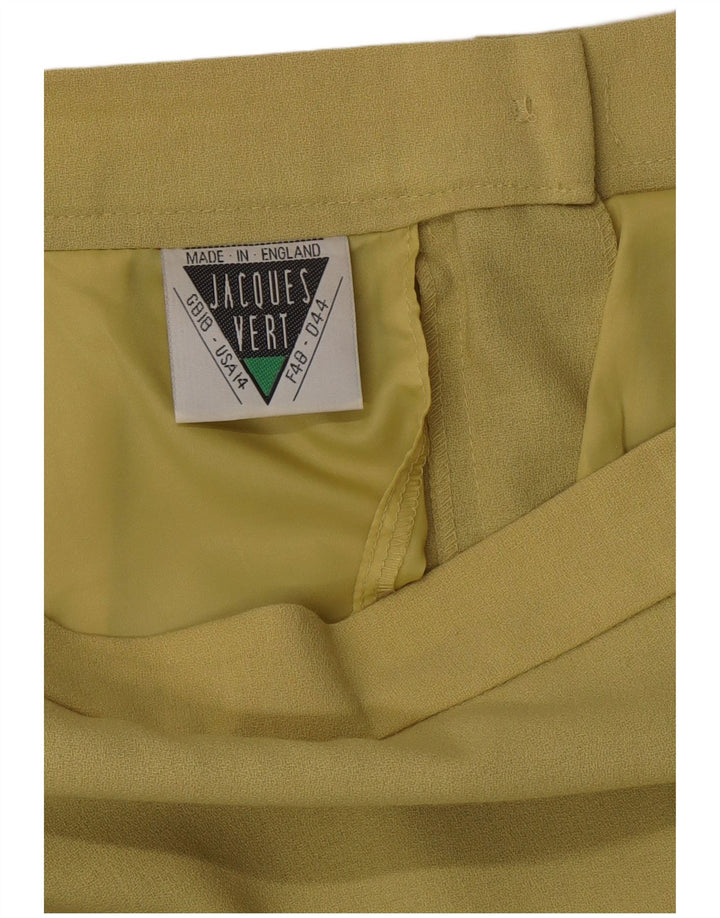 JAQUES VERT Женская прямая юбка миди с высокой талией UK 18 XL W33 Зеленая