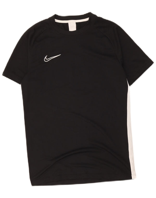 Женская футболка Nike Dri Fit Top UK 14, средний черный полиэстер с цветными блоками