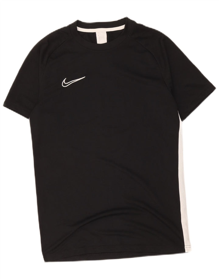 Женская футболка Nike Dri Fit Top UK 14, средний черный полиэстер с цветными блоками