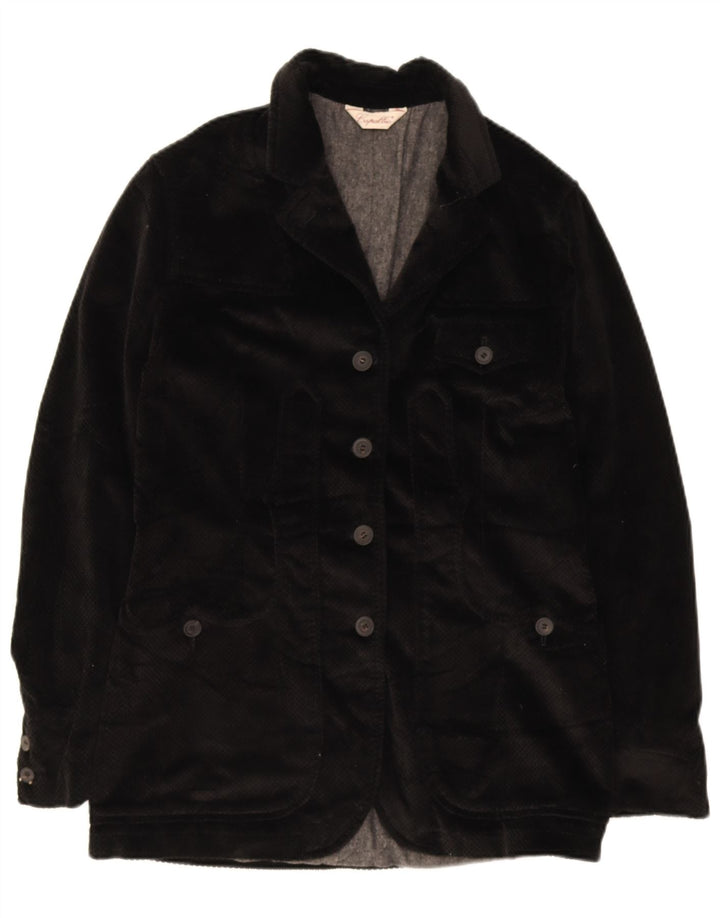 Capalbio Женский бархатный пиджак на 4 пуговицах IT 44 Средний черный хлопок