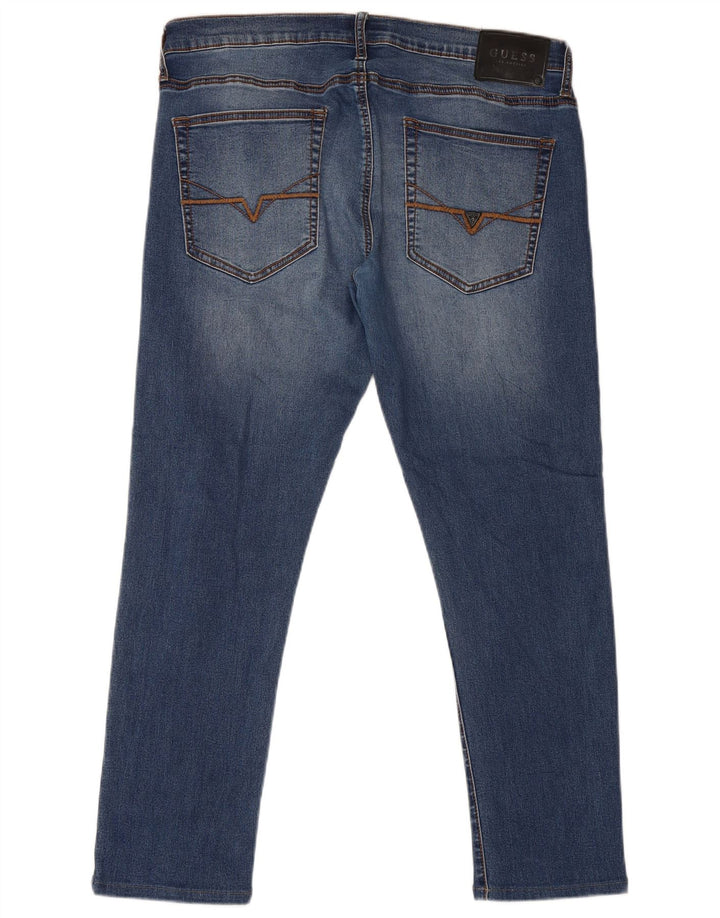 Мужские узкие джинсы Guess W36 L28 синие, хлопок